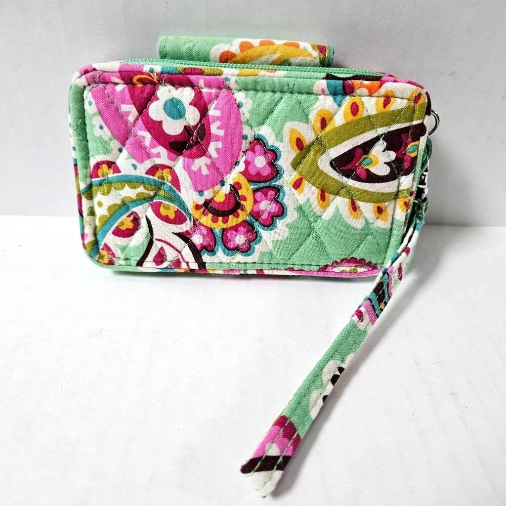 Vera Bradley Wallet Wristlet Tutti Frutti Colorful Paisley Zip Around Travel